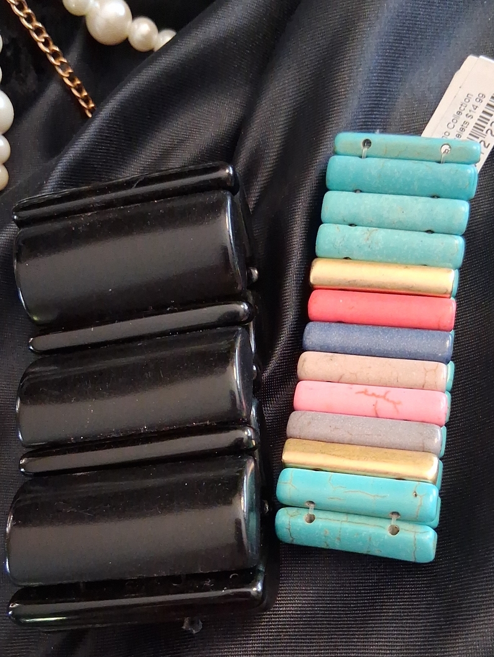 Women’s Multi-Color Turquoise & Black Stretch Bracelet Set